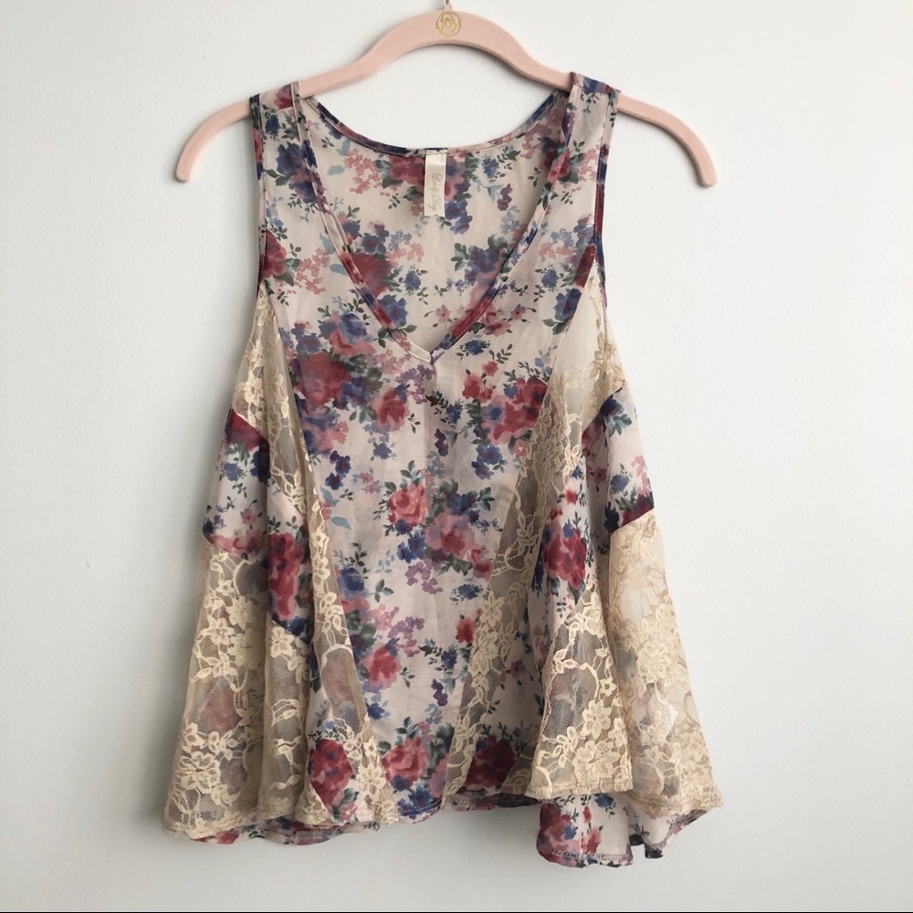 Lovely Day Sheer Floral Blouse, Size S